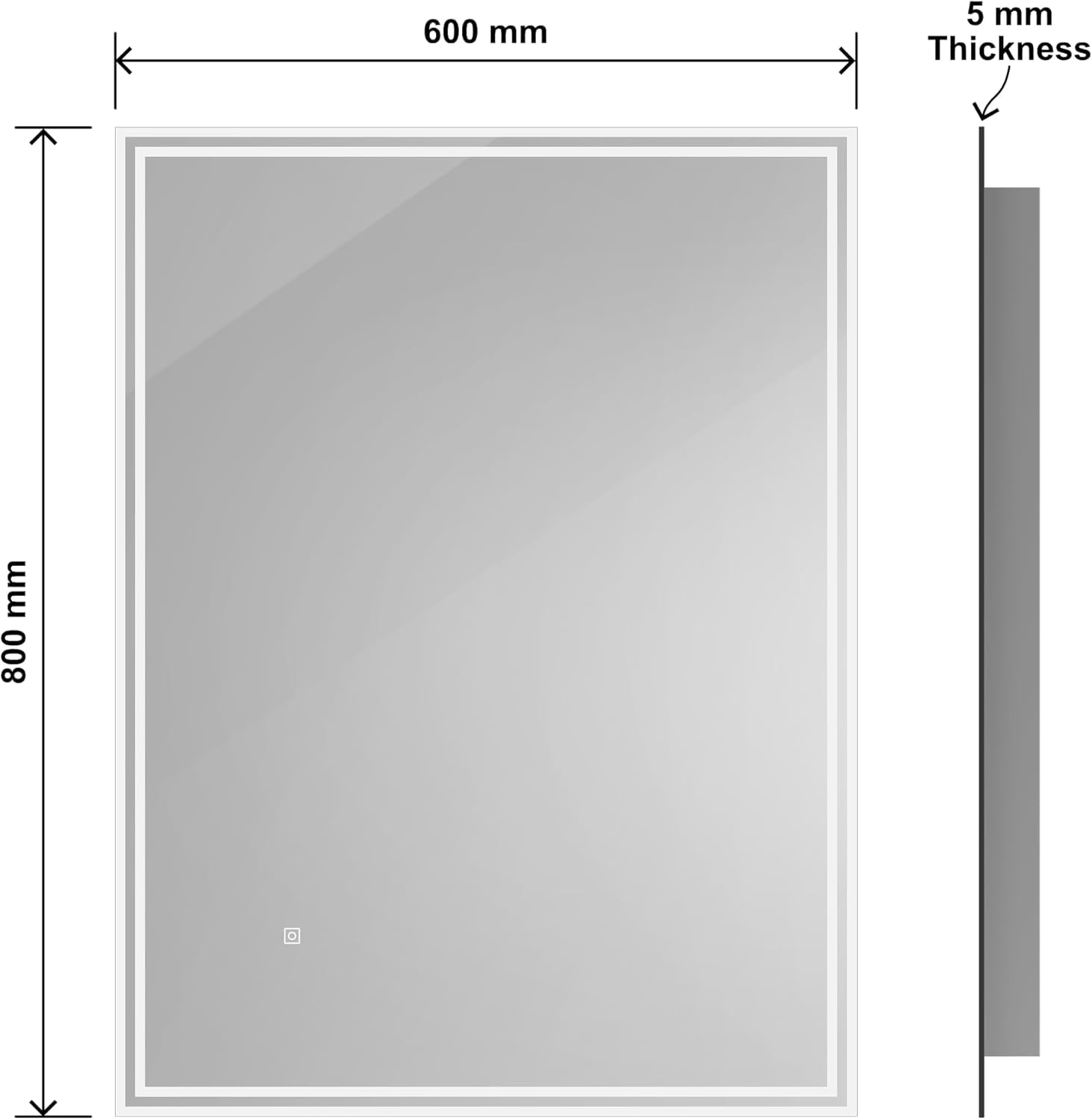 BELOFAY Delta Rectangle Bathroom LED Mirror with Dimmable Lights, Anti-fog, Shatter-Proof Tempered Glass