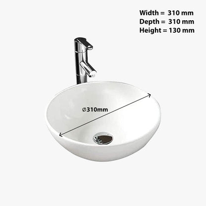 BELOFAY Eloura Round Modern White Bathroom Counter Top Sink