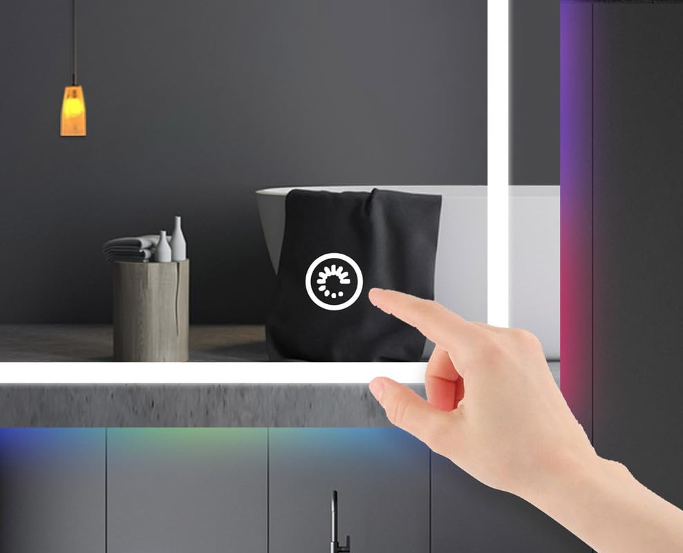 BELOFAY Alta Rectangle Bathroom LED Mirror with Dimmable Lights, Anti-fog, Shatter-Proof Tempered Glass